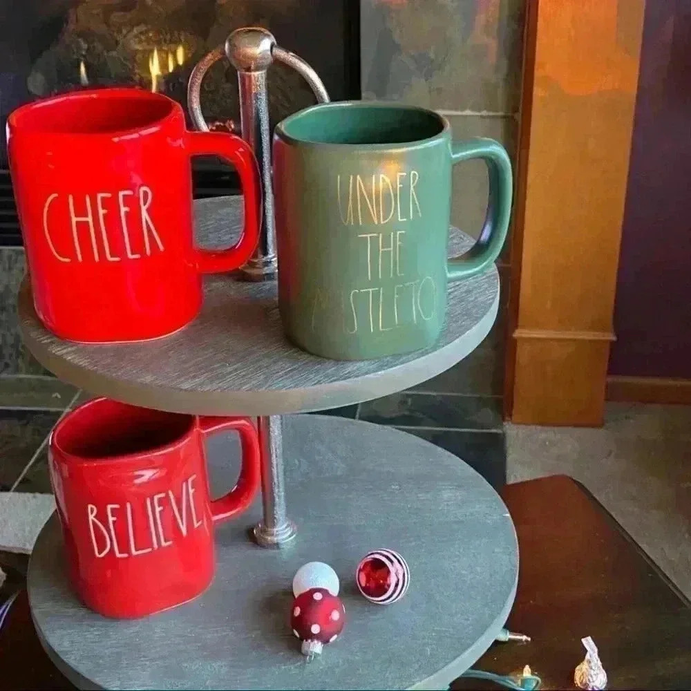 ❤️ NEW Rae Dunn BELIEVE - Beautiful Christmas RED Holiday Ceramic Coffee Mug/Cup - Picture 9 of 11